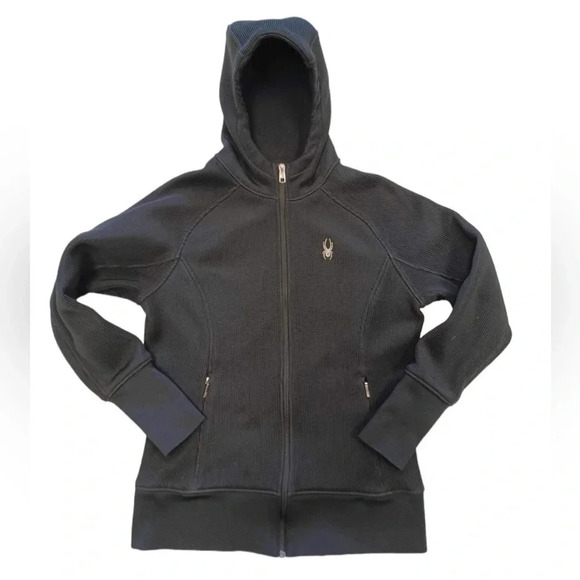 Spyder Full Zip Hoodie Mid Weight  Black Sweater Size XL - Picture 10 of 15